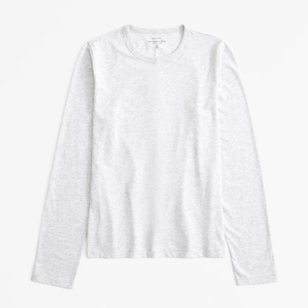 BRAND NEW 100% Cotton Abercrombie Long Sleeve Light Gray Tee